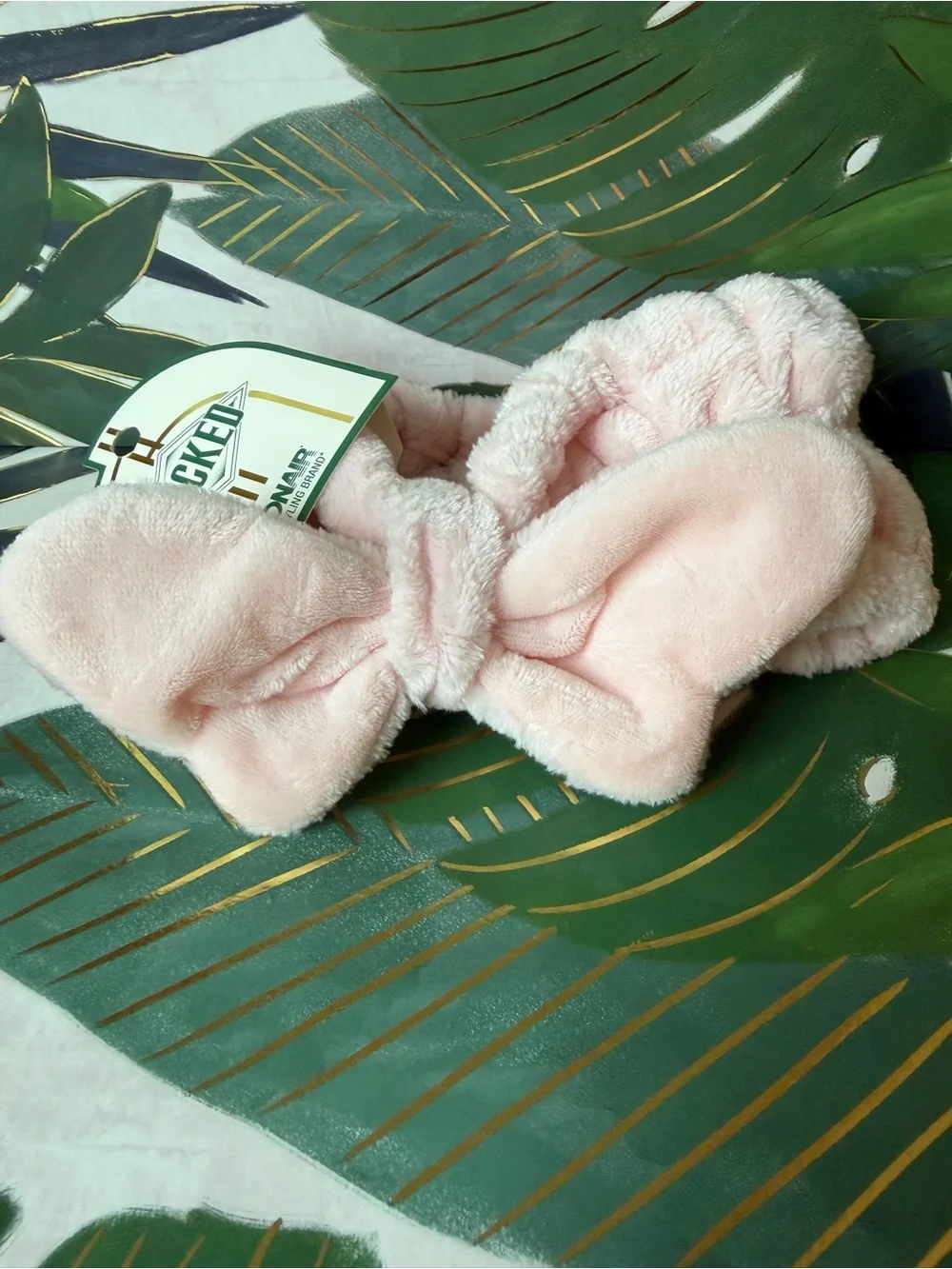 Conair Wicked Glinda Pink Butterfly Soft Spa Headwrap Headband NWT